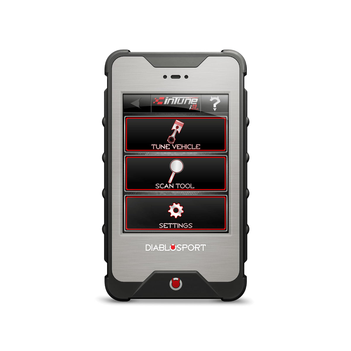 DiabloSport inTune touchscreen displaying menus for easy tuning and intuitive control