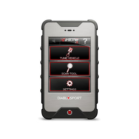 DiabloSport inTune touchscreen displaying menus for easy tuning and intuitive control
