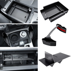 DIAMOOKY front view of center console organizer showing tidy compartments and easy access