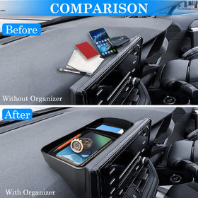 DIAMOOKY center console tray installed in RAV4 keeping phone and cables secure