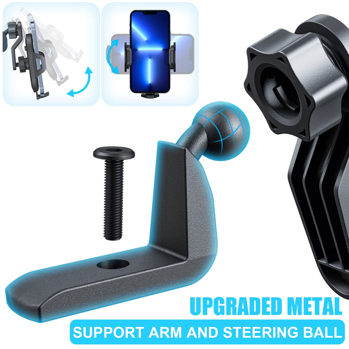 DIAMOOKY close-up of ball-joint showing 360-degree angle adjustment benefit