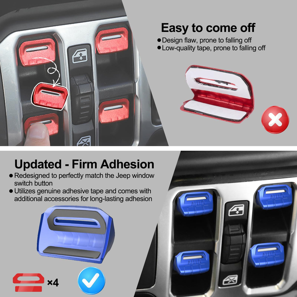 DIAMOOKY driver side switch cover installed showing seamless OEM-like appearance