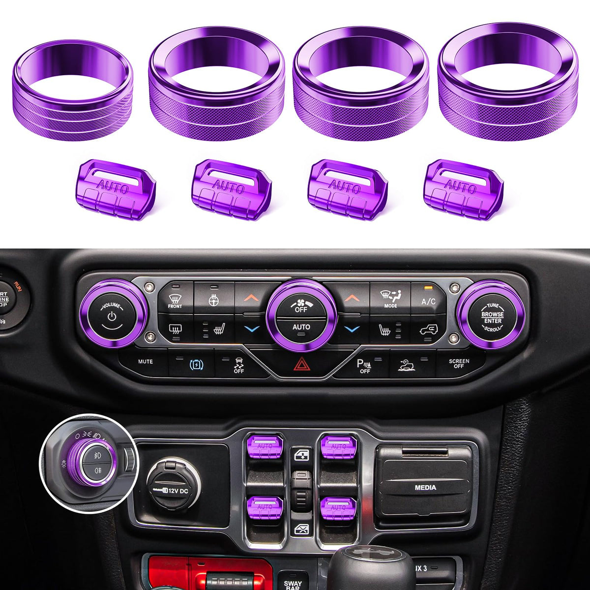 DIAMOOKY front view of knob cover packaging showing contents and compatibility benefits
