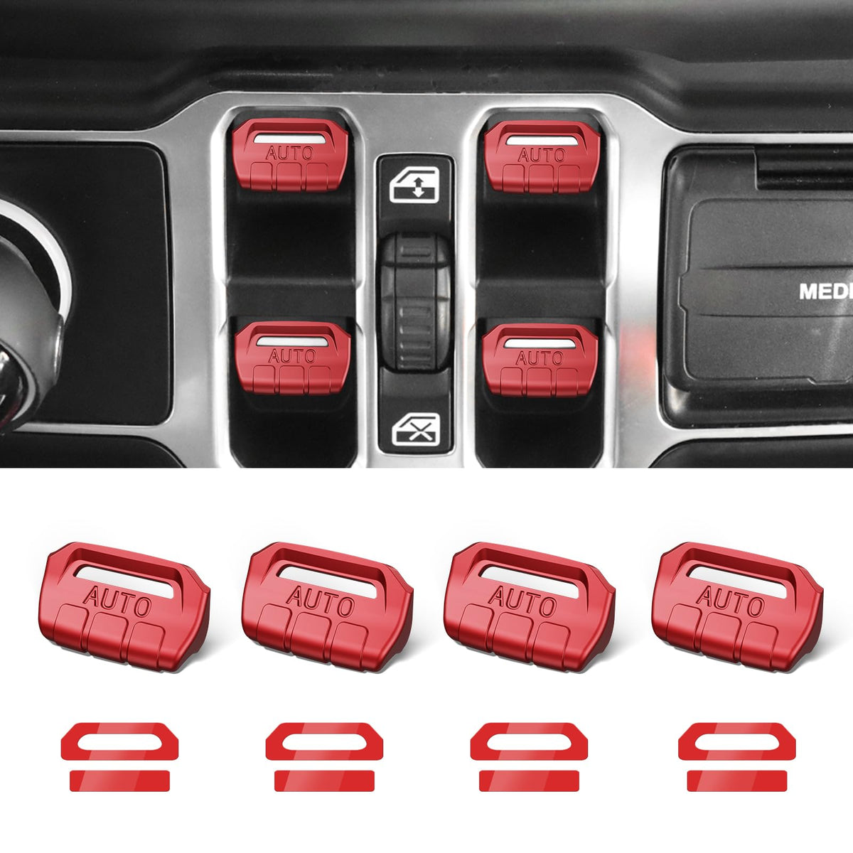 DIAMOOKY front view of 4PCS switch covers showing neat fit and finish