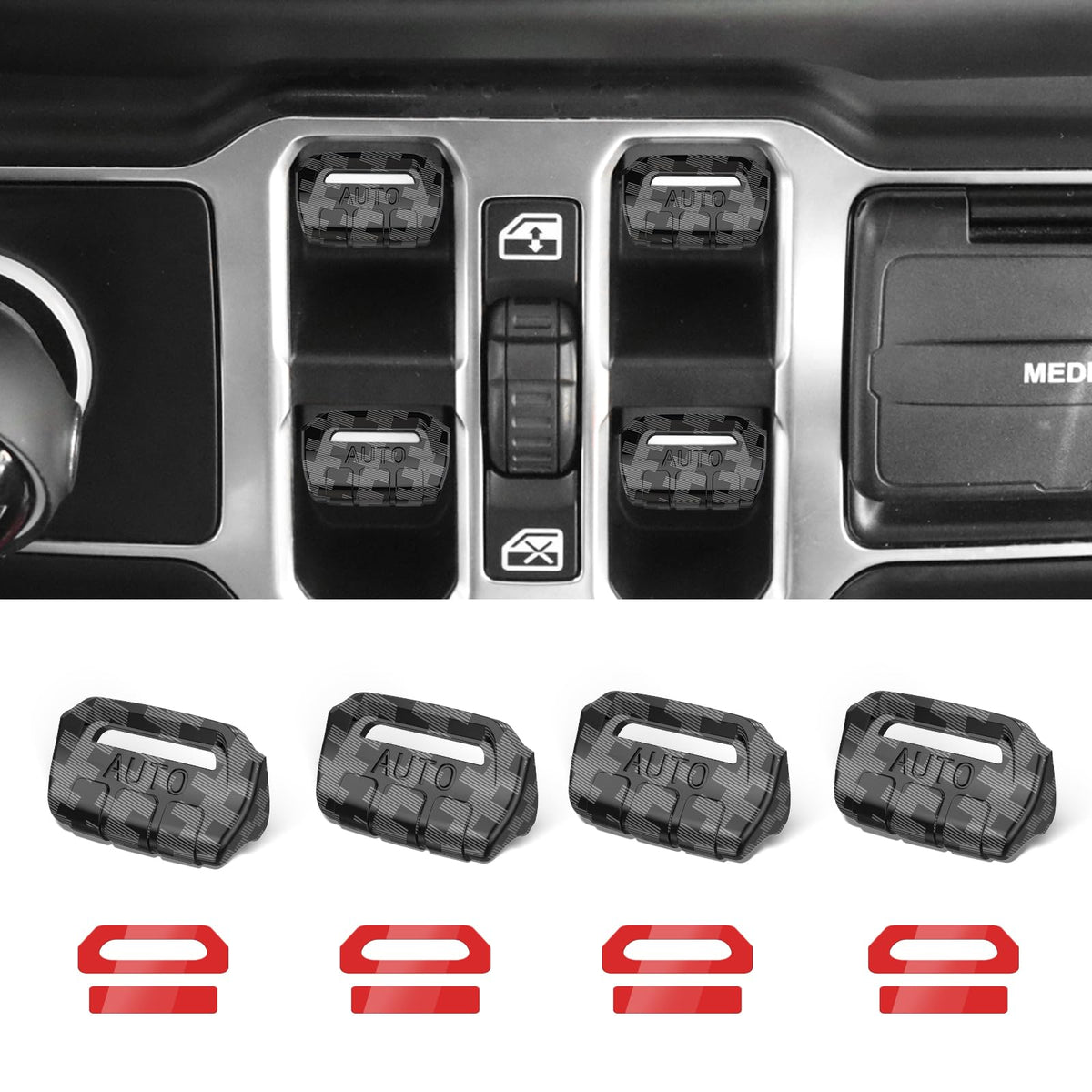 DIAMOOKY front view of four switch covers showing clean factory look and protection