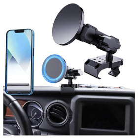DIAMOOKY front view on Jeep dash showing secure mounting benefit