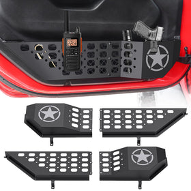 DIAMOOKY front view installed on Jeep Wrangler showing secure storage