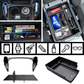 DIAMOOKY close-up of gear shift organizer demonstrating low-profile fit and comfort