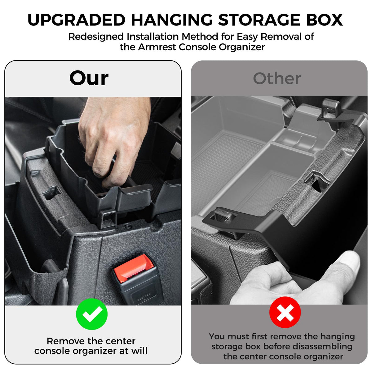 DIAMOOKY gear side tray removed enabling seat slide benefit