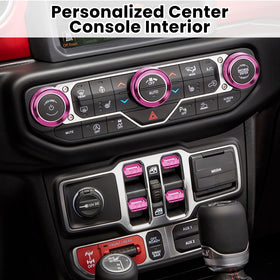 DIAMOOKY installed on Jeep console close-up showing seamless OEM-like fit and improved look