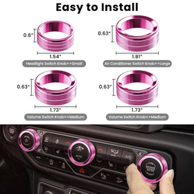 DIAMOOKY knob covers angled in Jeep interior lifestyle shot enhancing cabin appearance