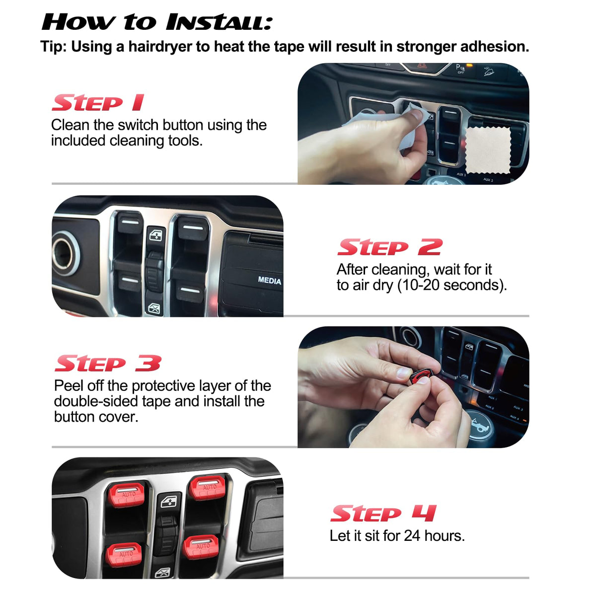 DIAMOOKY lifestyle shot in Jeep interior showing stylish durable upgrade