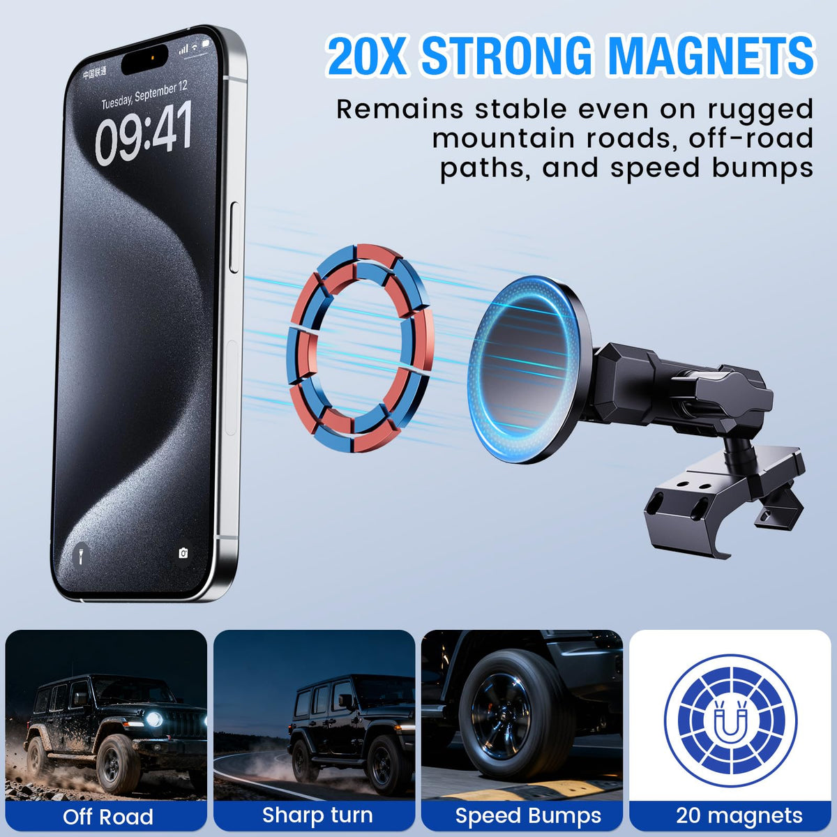 DIAMOOKY internal magnets array showing strong-hold benefit