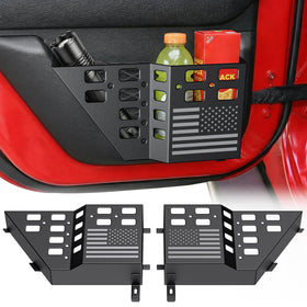 DIAMOOKY front view of metal rear door pocket showing fit and finish for easy organization