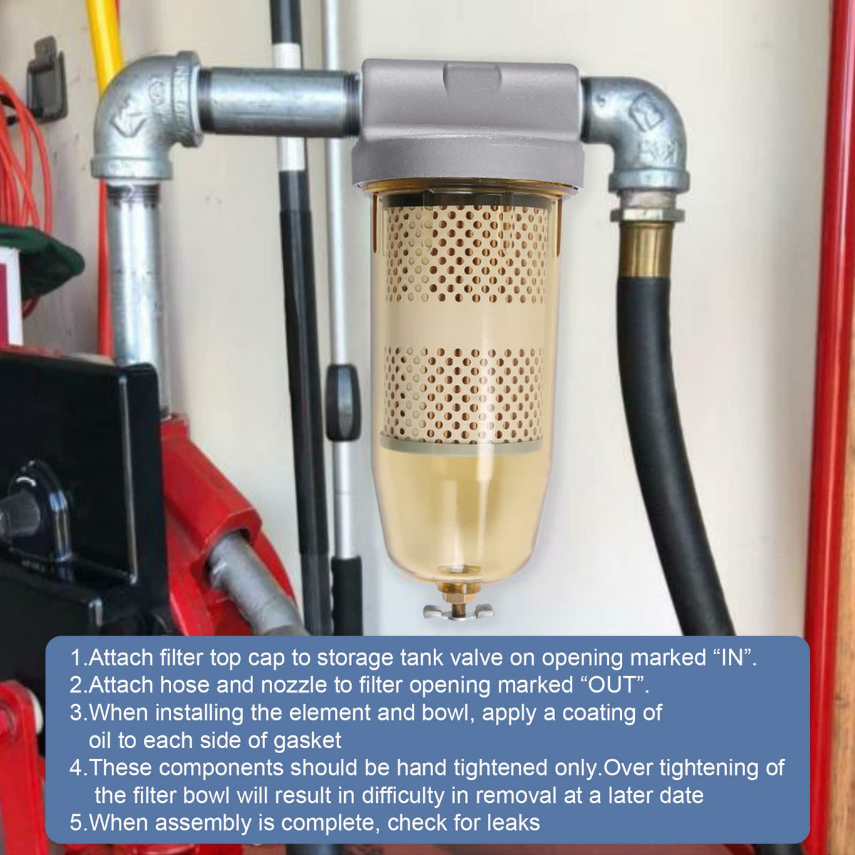 DICMIC filter mounted on fuel tank in equipment setting illustrating reliable protection and easy access
