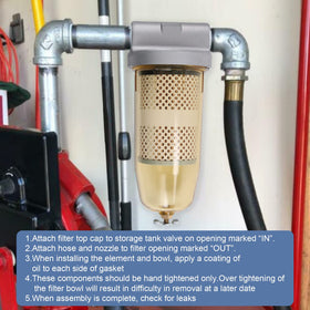 DICMIC filter mounted on fuel tank in equipment setting illustrating reliable protection and easy access