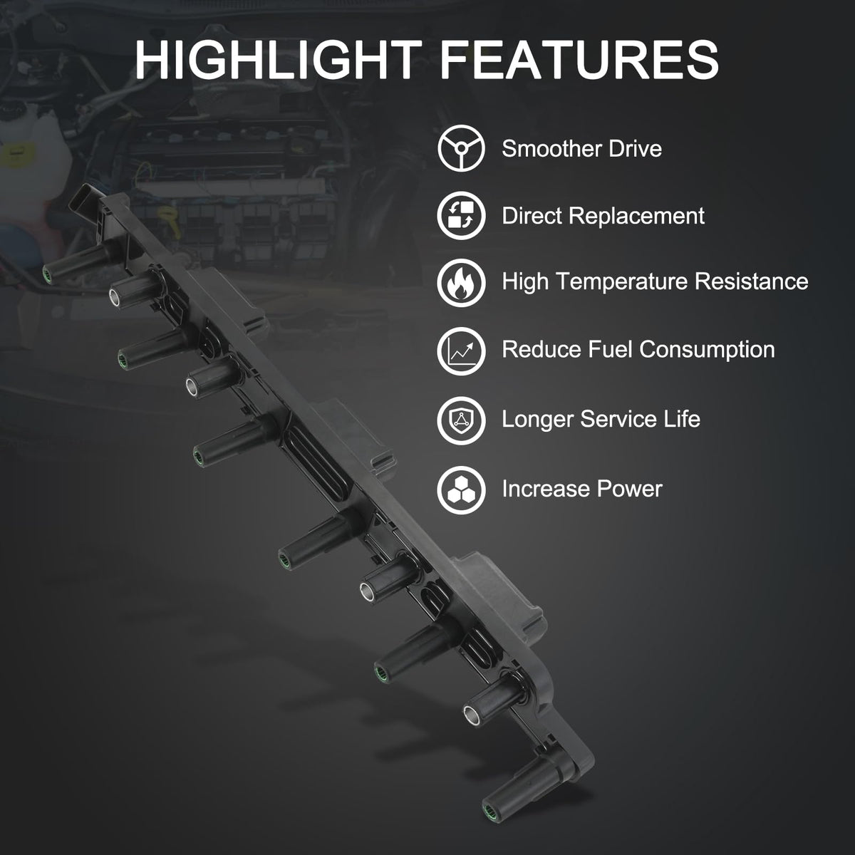 DICMIC coils installed on a Jeep Wrangler engine illustrating direct-fit ease