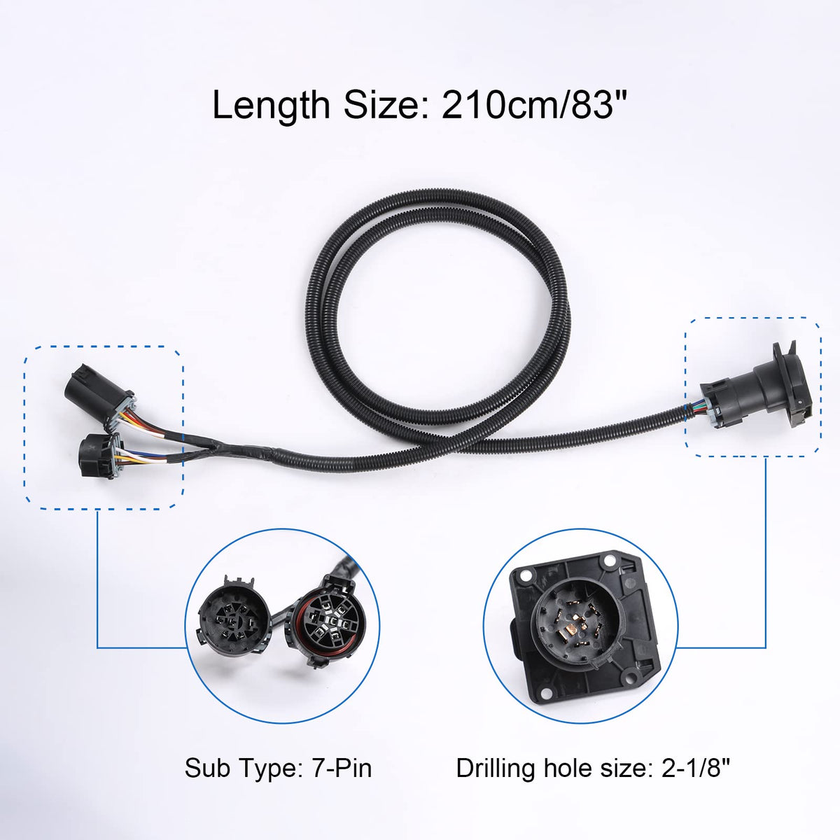 DICMIC length and flex wiring shot showing 83‑inch reach and durable cable routing