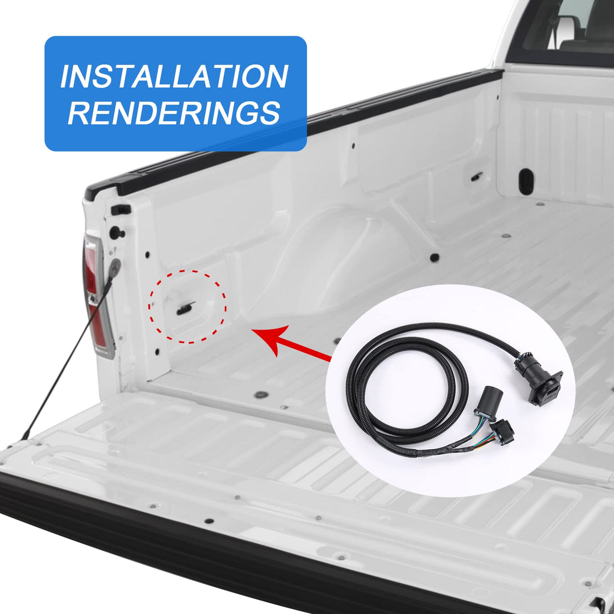 DICMIC lifestyle truck towing setup with in‑bed connector speeding trailer hookup