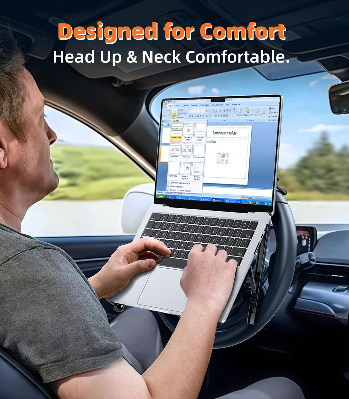 DICMKY close-up of five-position height adjustment for ergonomic comfort