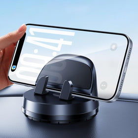 DICMKY front-mounted phone holder showing secure stance and easy reach