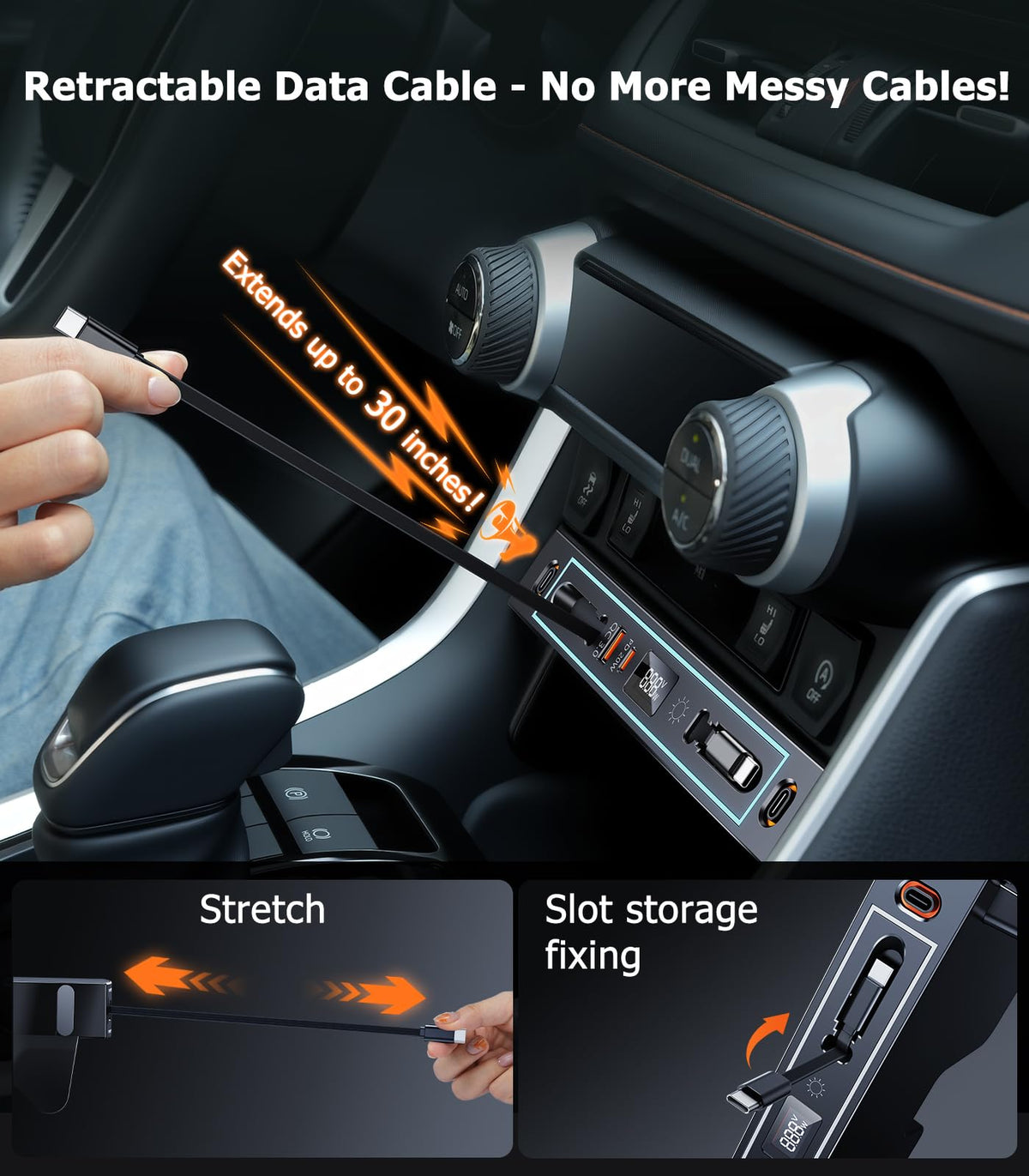 DICMKY hub installed in RAV4 center console for seamless integration