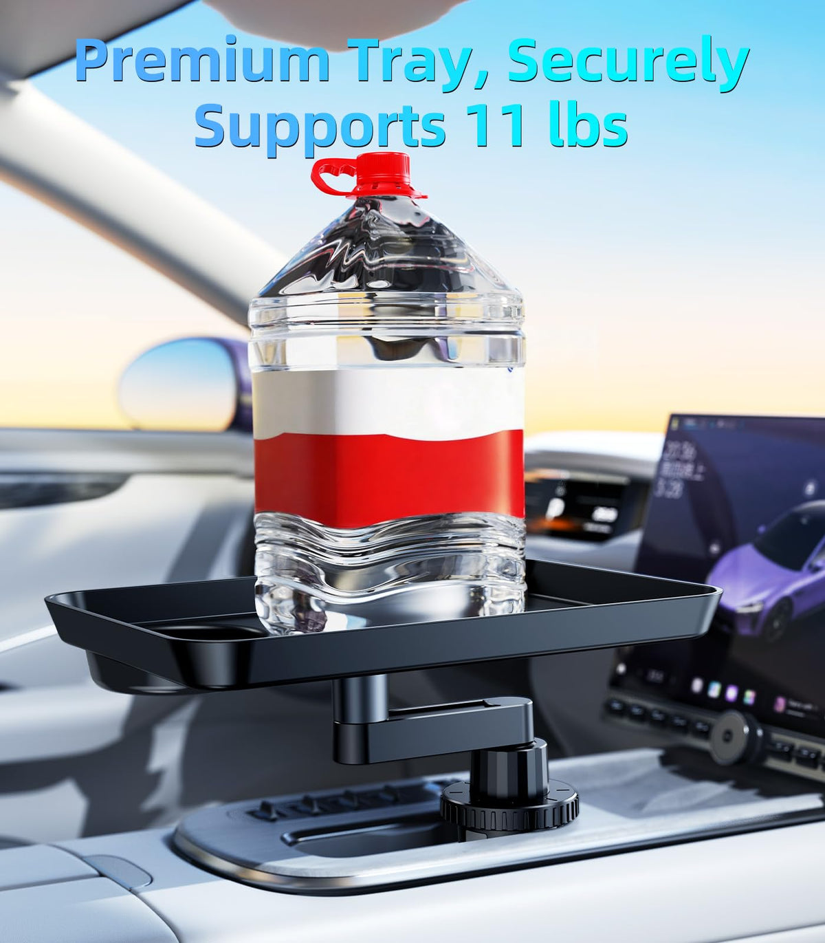 DICMKY tray rotated 360 degrees showing adjustable positioning convenience