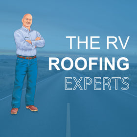 Dicor 901BA-1 being applied to an RV roof showing Dicor adhesion and neat installation