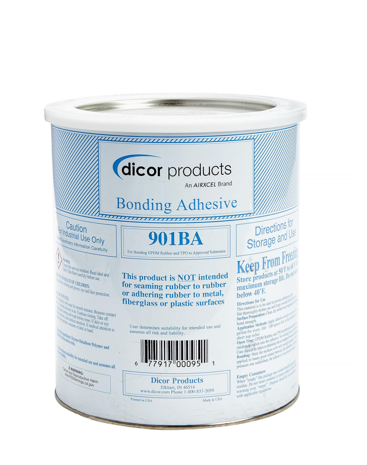 Dicor 901BA-1 front can showing label and gallon size for easy identification and selection