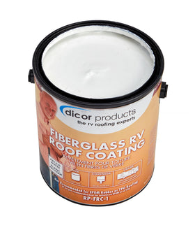 Dicor coating texture close-up showing smooth acrylic finish and durability