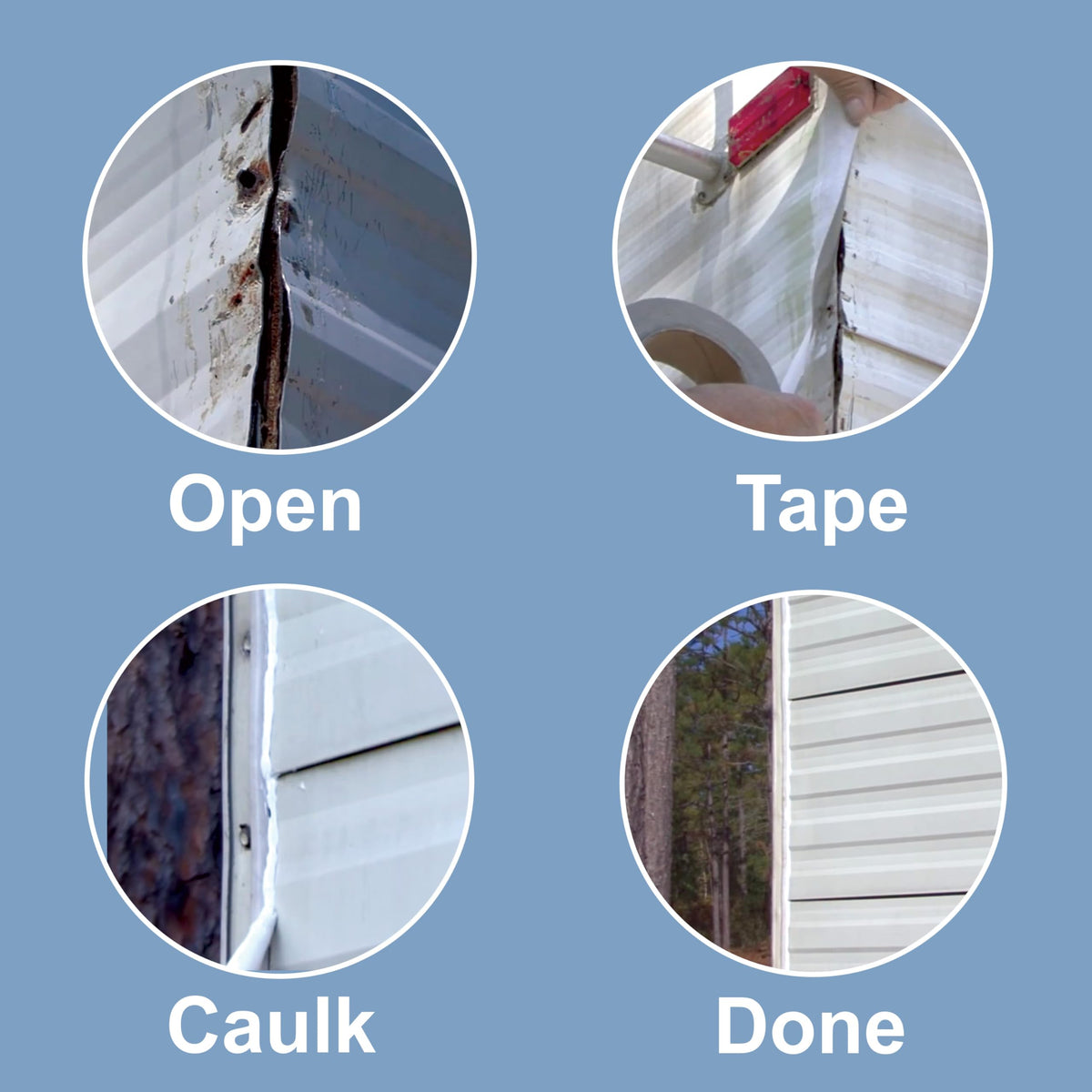 Dicor Seal-Tite being applied on RV roof demonstrating fast leak sealing