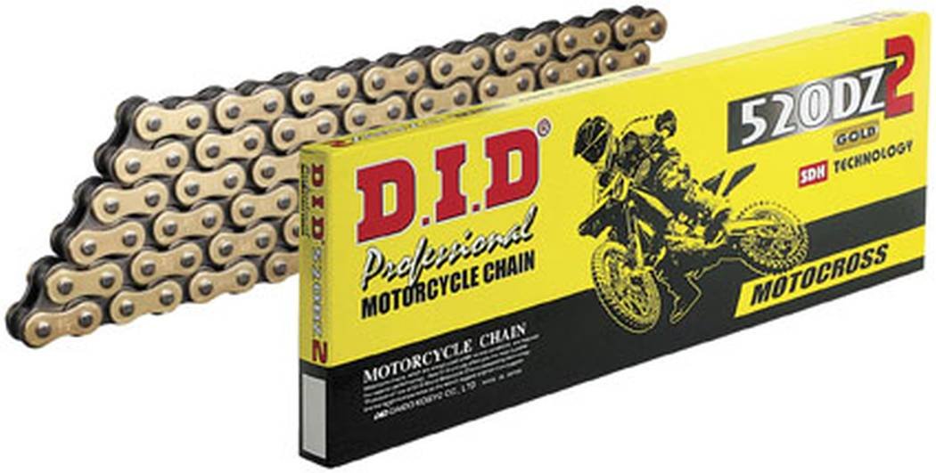 DID chain fitted on a motorcycle swingarm showing fitment and strength benefit