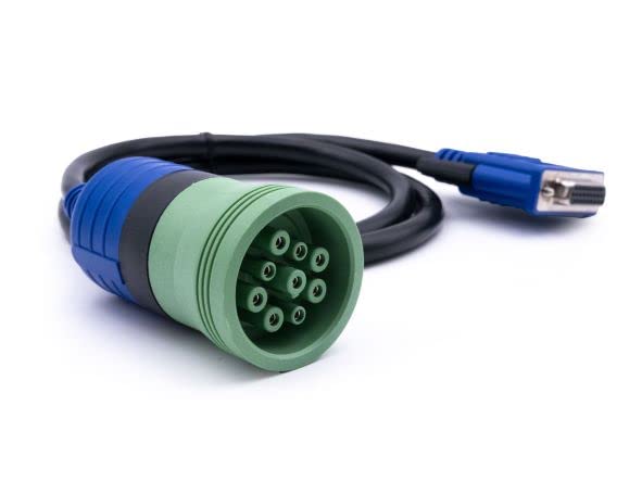 Diesel Laptops Nexiq 9-pin Deutsch adapter front view showing connector and benefit of secure fit