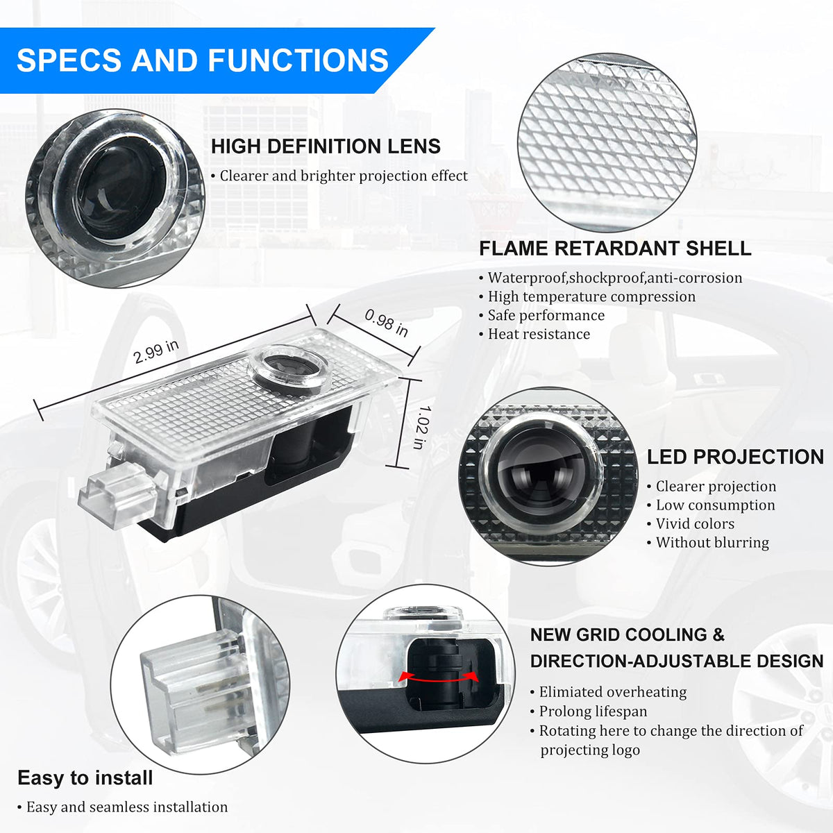 Dieyi integrated connector and housing close-up, cable-free tidy installation benefit