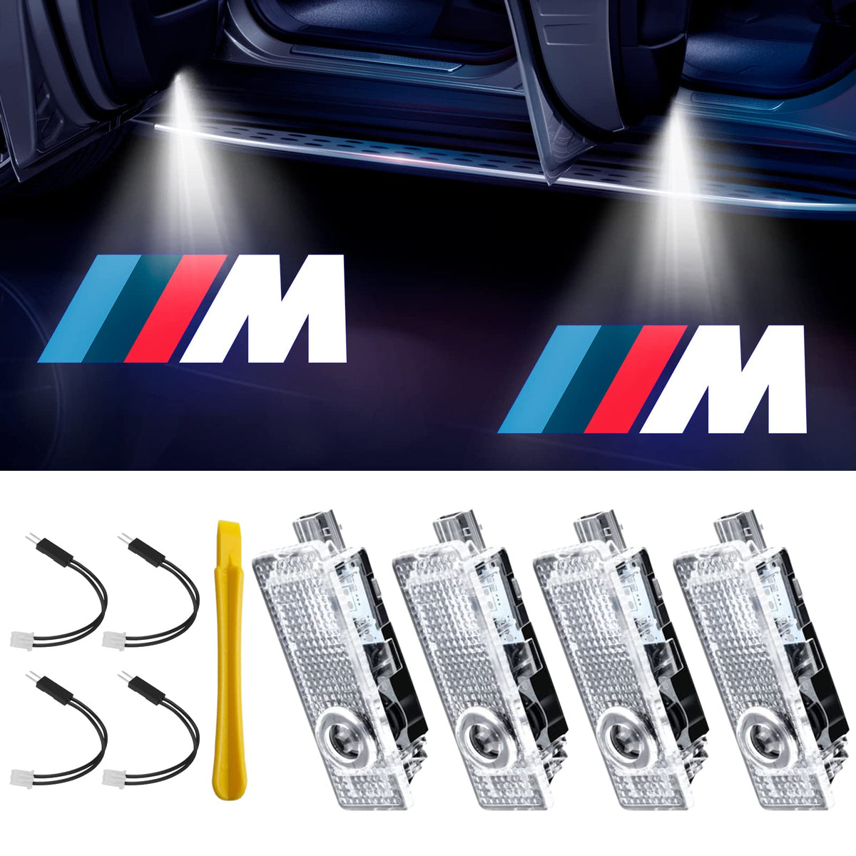 Dieyi front packaging showing four LED door projectors and benefits