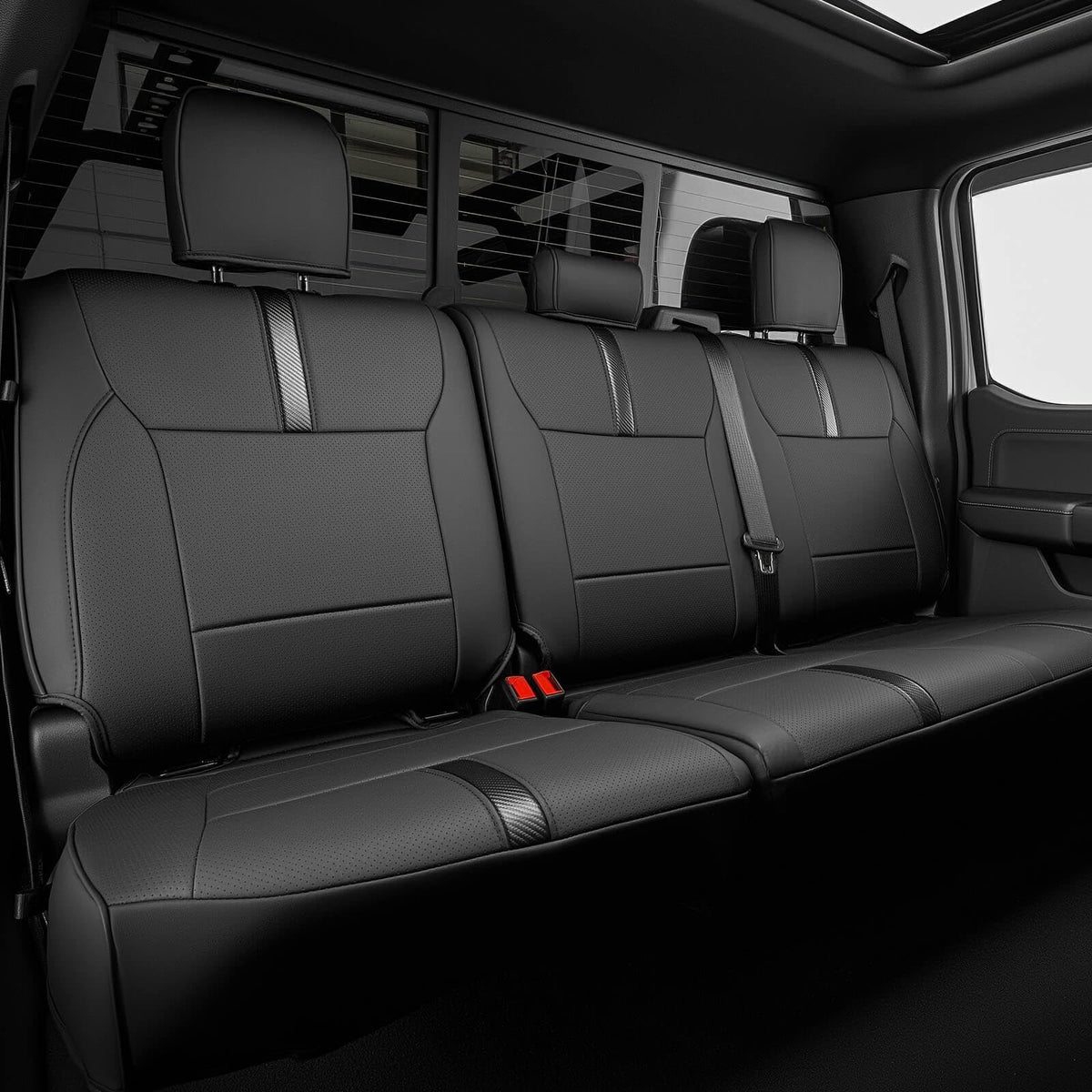 DiffCar rear seat front view showing full coverage and clean look