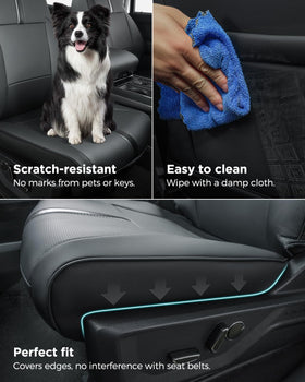 DiffCar rear seat coverage showing full-row protection and easy access features