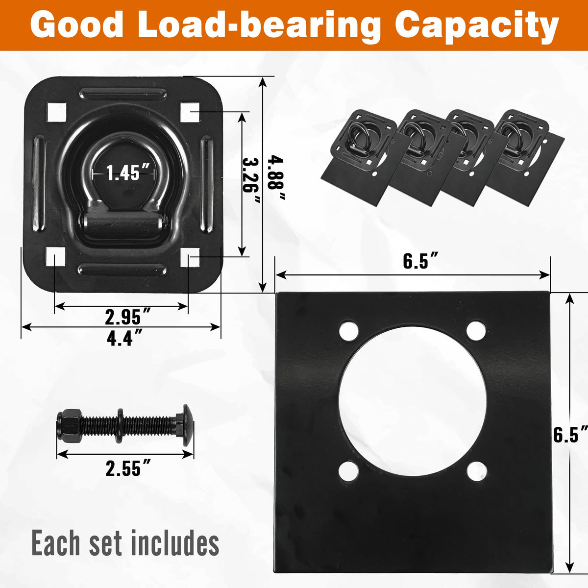 Digank recessed D ring set in trailer floor demonstrating low profile and no snags