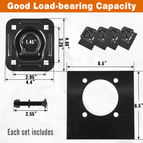 Digank recessed D ring set in trailer floor demonstrating low profile and no snags