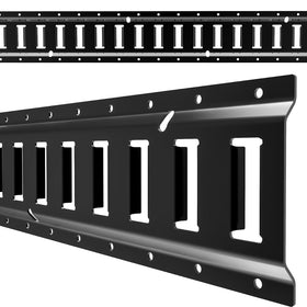 Digank E Track front view showing powder-coated rail and anchor slots, durable protection