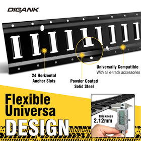 Digank E Track predrilled mounting holes detail, fast installation and secure fit