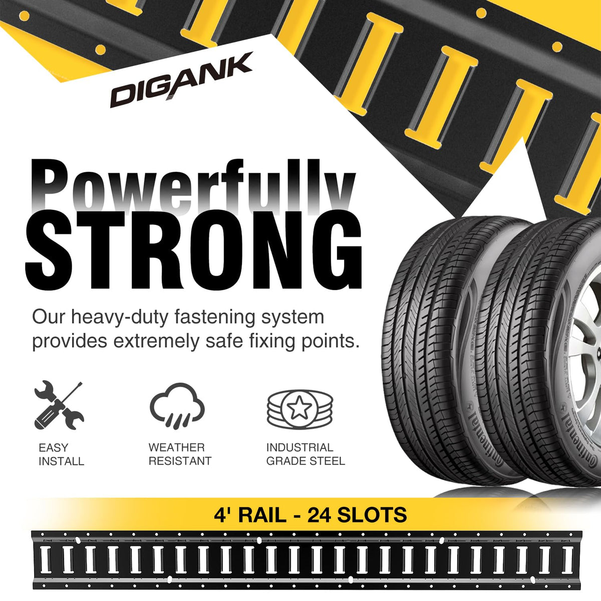 Digank E Track installed on trailer side, stable cargo restraint for road transport