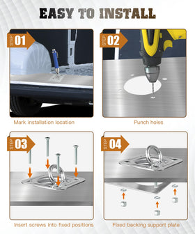 Digank recessed anchor lying flush in a trailer floor showing low-profile safety and neat finish benefit