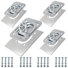 Digank front view of four recessed D ring anchors showing sturdy construction and ready-to-install benefit