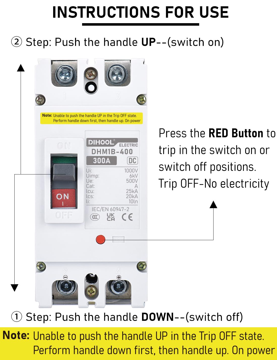 DIHOOL product label and specs visible for quick verification of ratings