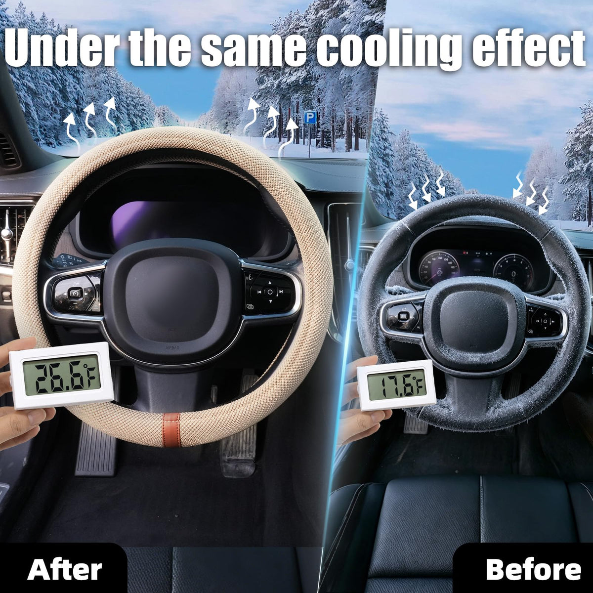 DiHTing lifestyle shot in car highlighting comfort and style benefits