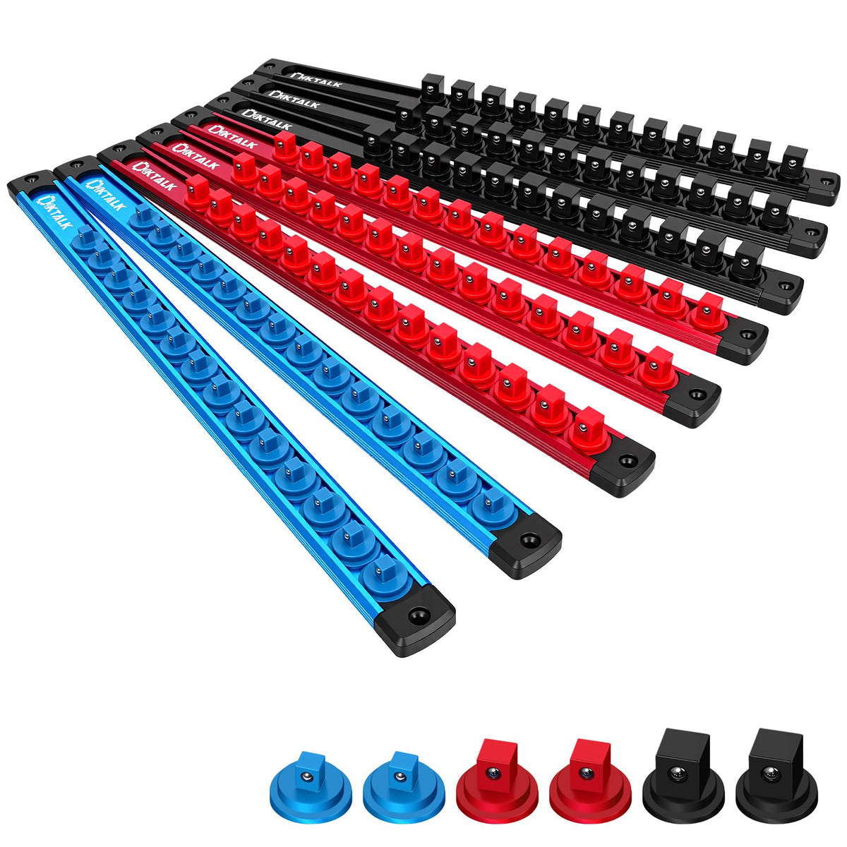 DIKTALK front view of all eight colored rails showing organization benefit