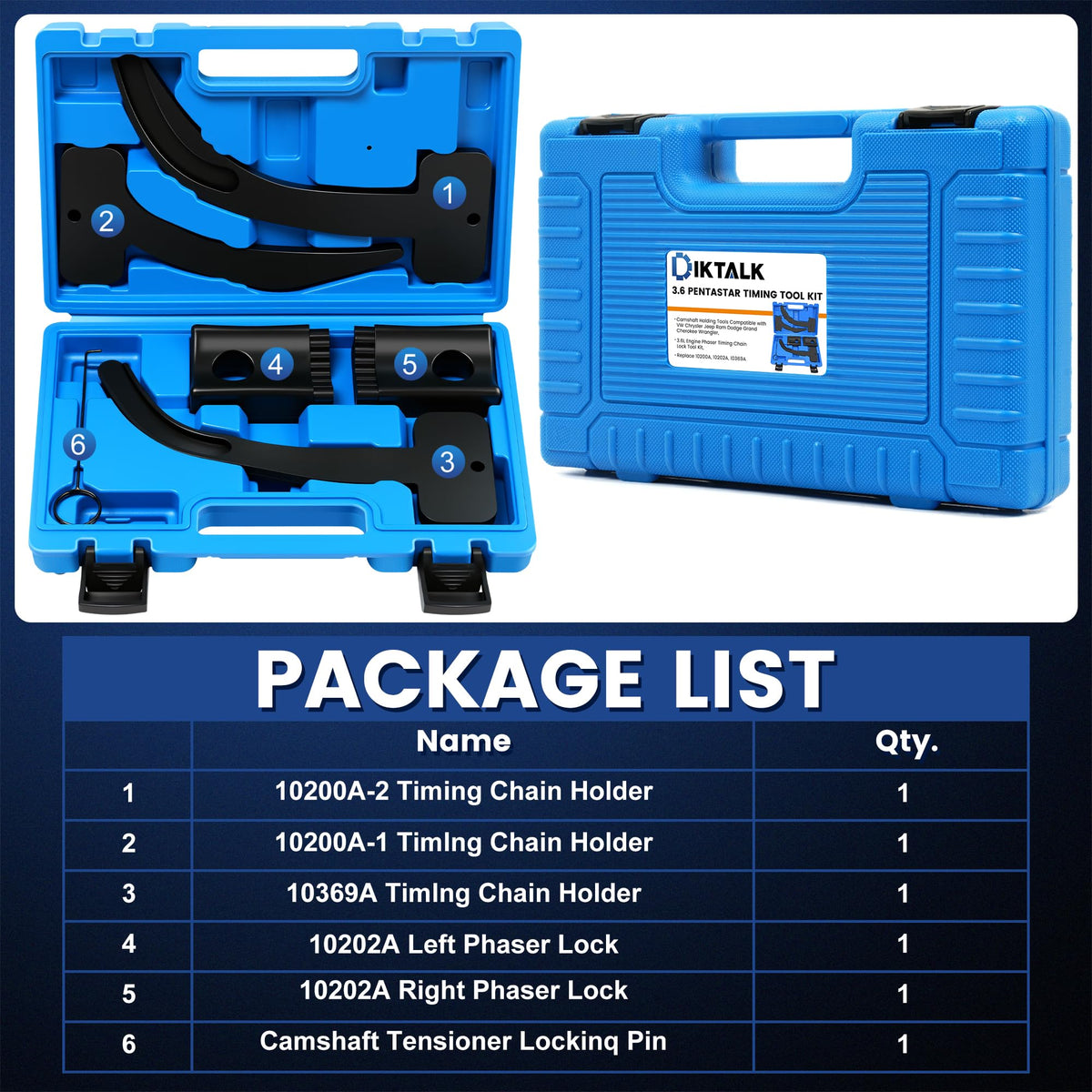 DikTalk right cam phaser lock detail highlighting secure immobilization