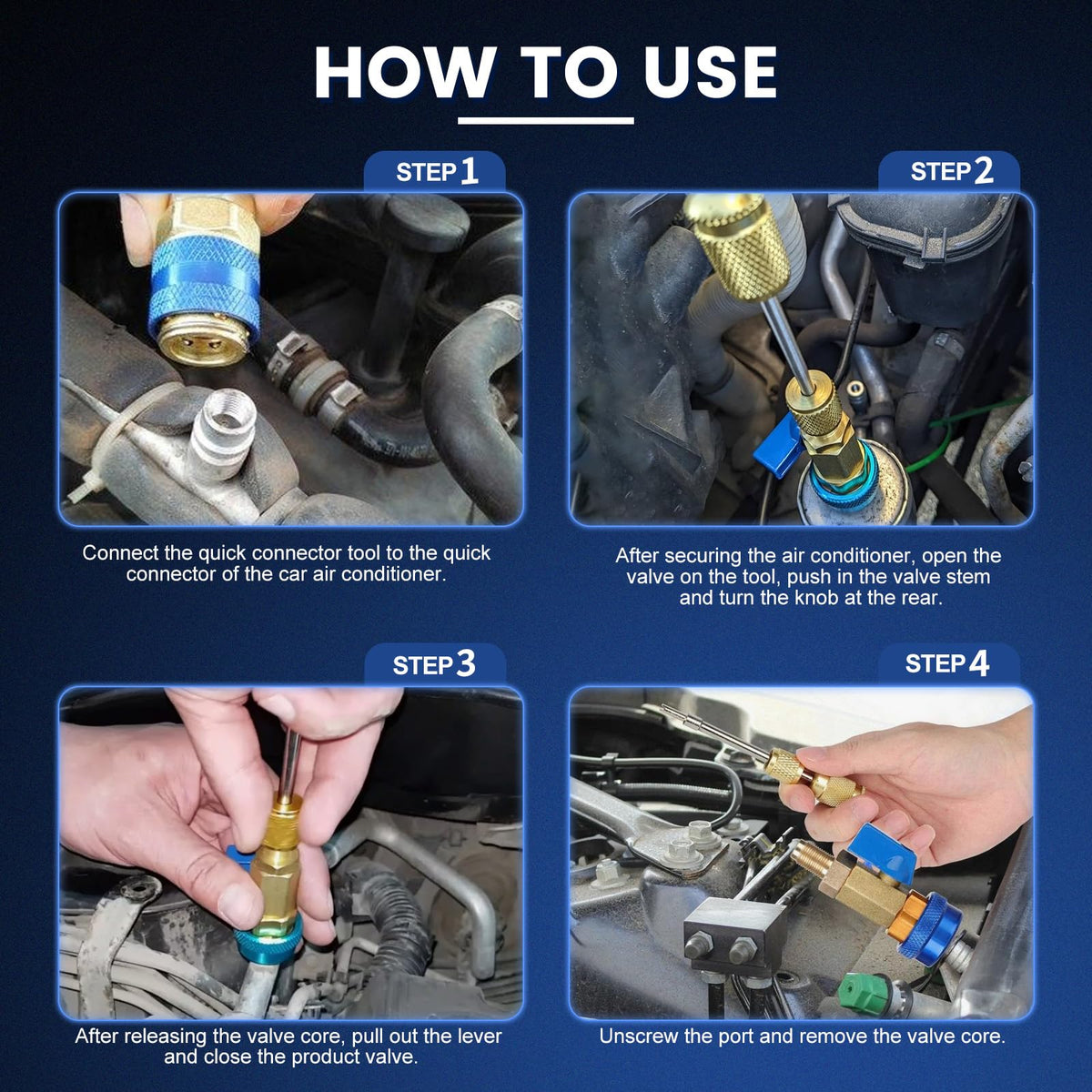 DikTalk tool being used on a vehicle A/C port demonstrating refrigerant-preserving service