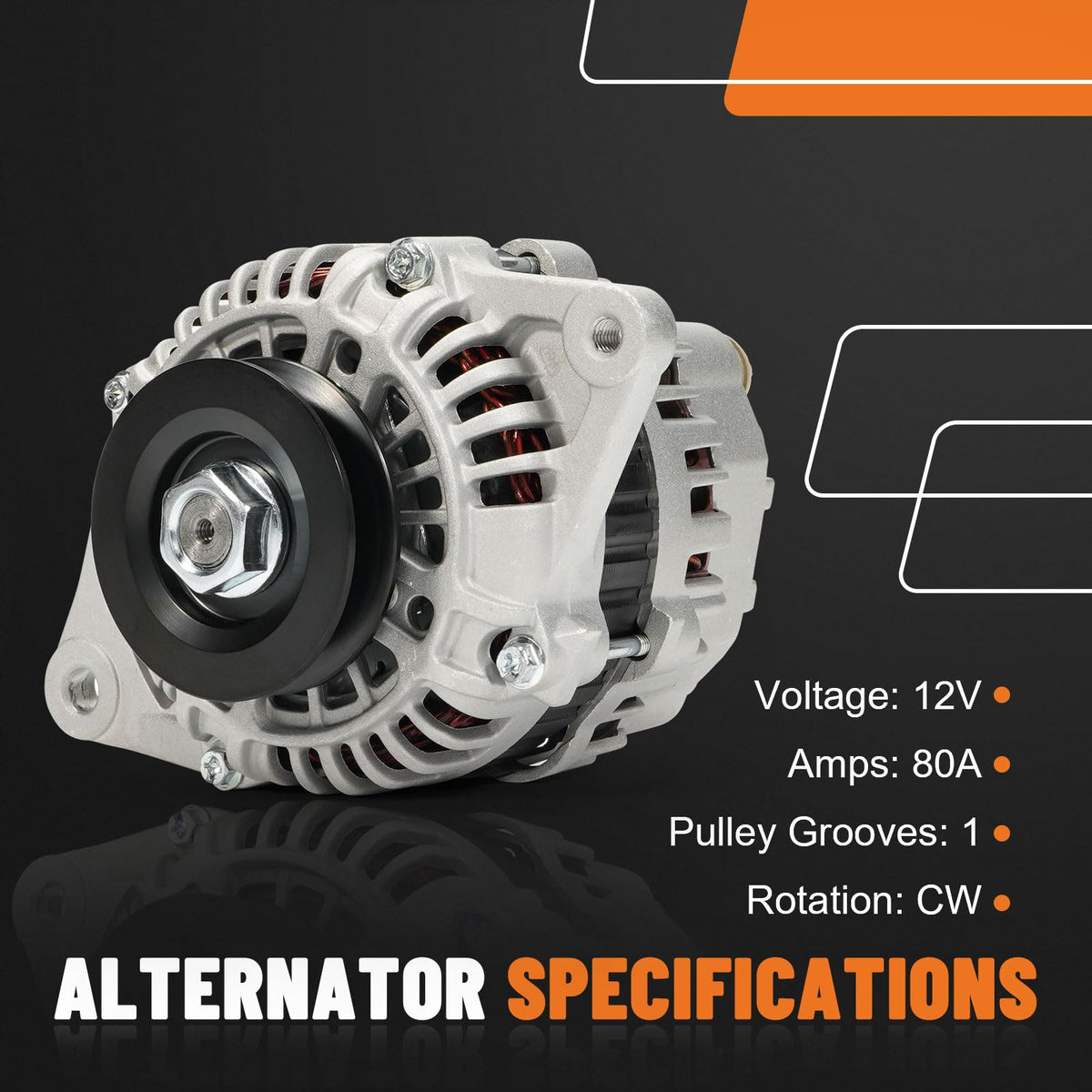 Dilomber alternator size comparison next to a hand to show scale for fit verification